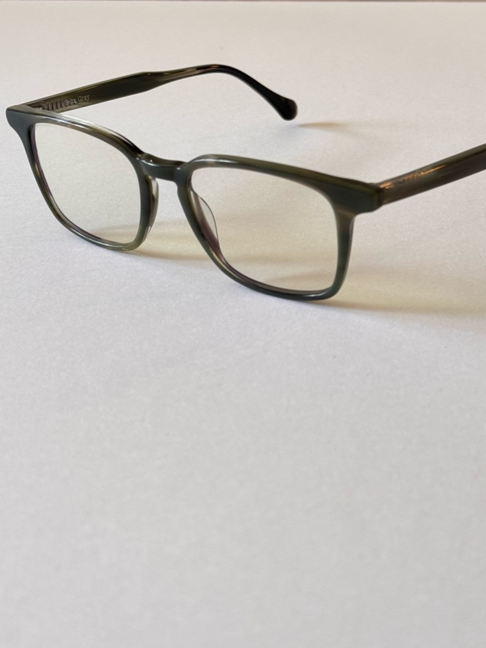 Felix Gray Blue Light Glasses Green Gray Frame w Case Anti Glare